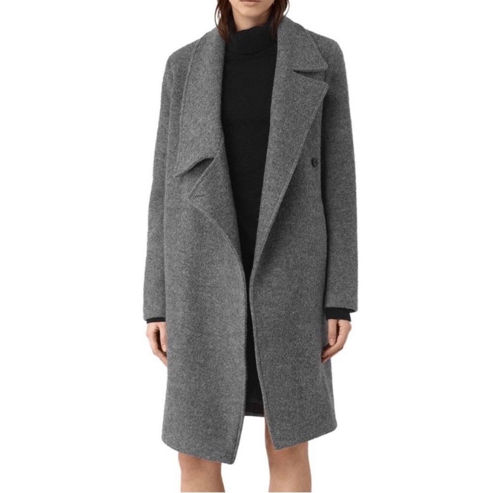 reserved- COPY - All Saints Ellis grey wool coat - Size 4
